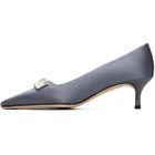 Manolo Blahnik Blue Bottayon Heels