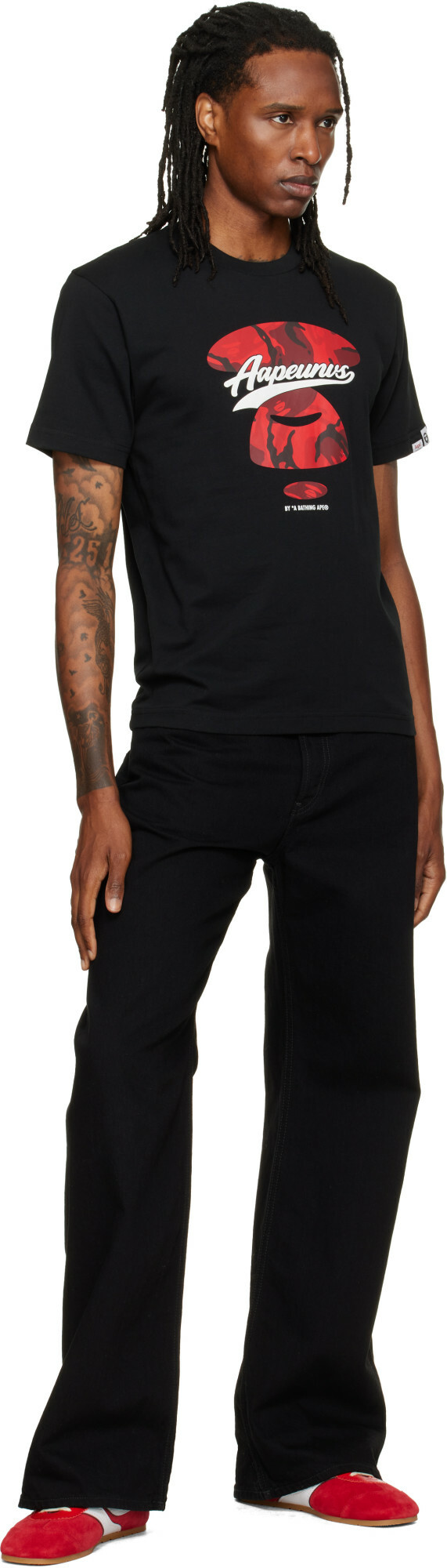 AAPE by A Bathing Ape Black Basic T-shirt