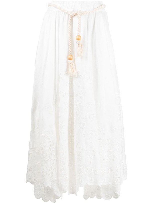 Photo: ZIMMERMANN - Embroidered Linen Long Skirt