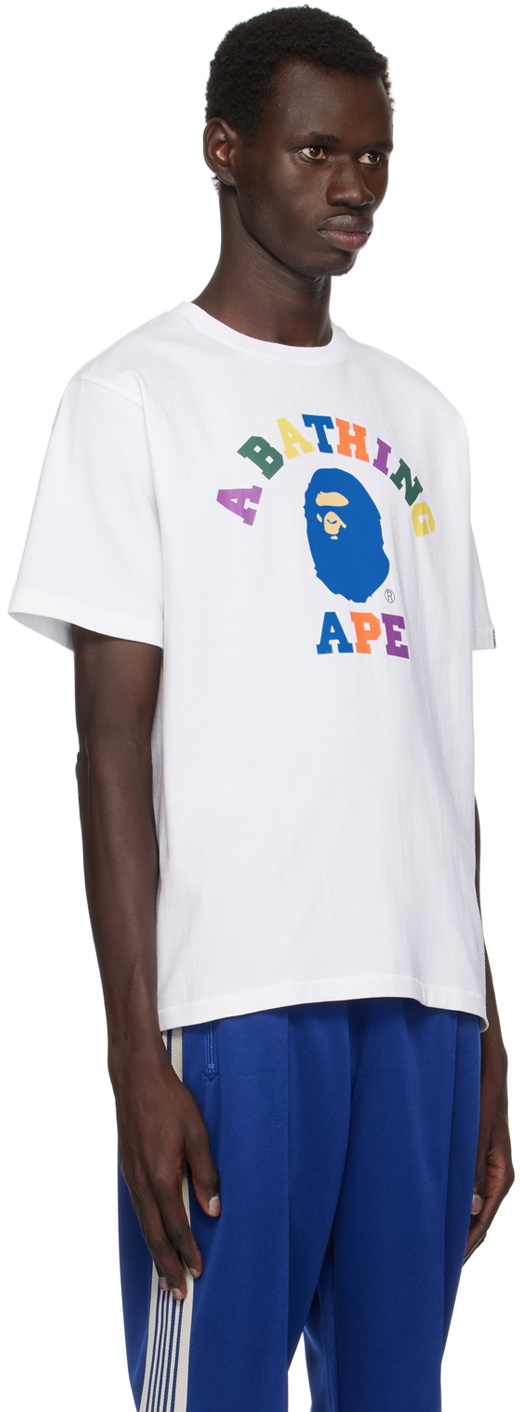 【A BATHING APE】 BAPE College L/S T-Shirt White COLLEGE LS TEE | bape.com