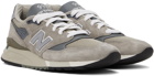 New Balance Gray Made In USA 998 Core Sneakers