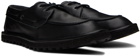 Dries Van Noten Black Leather Boat Shoes