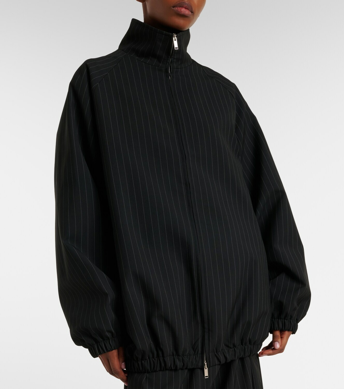 The Frankie Shop Baxter oversized pinstripe blouson jacket