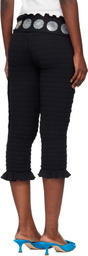 Conner Ives Black 'The Shirred Capri' Trousers
