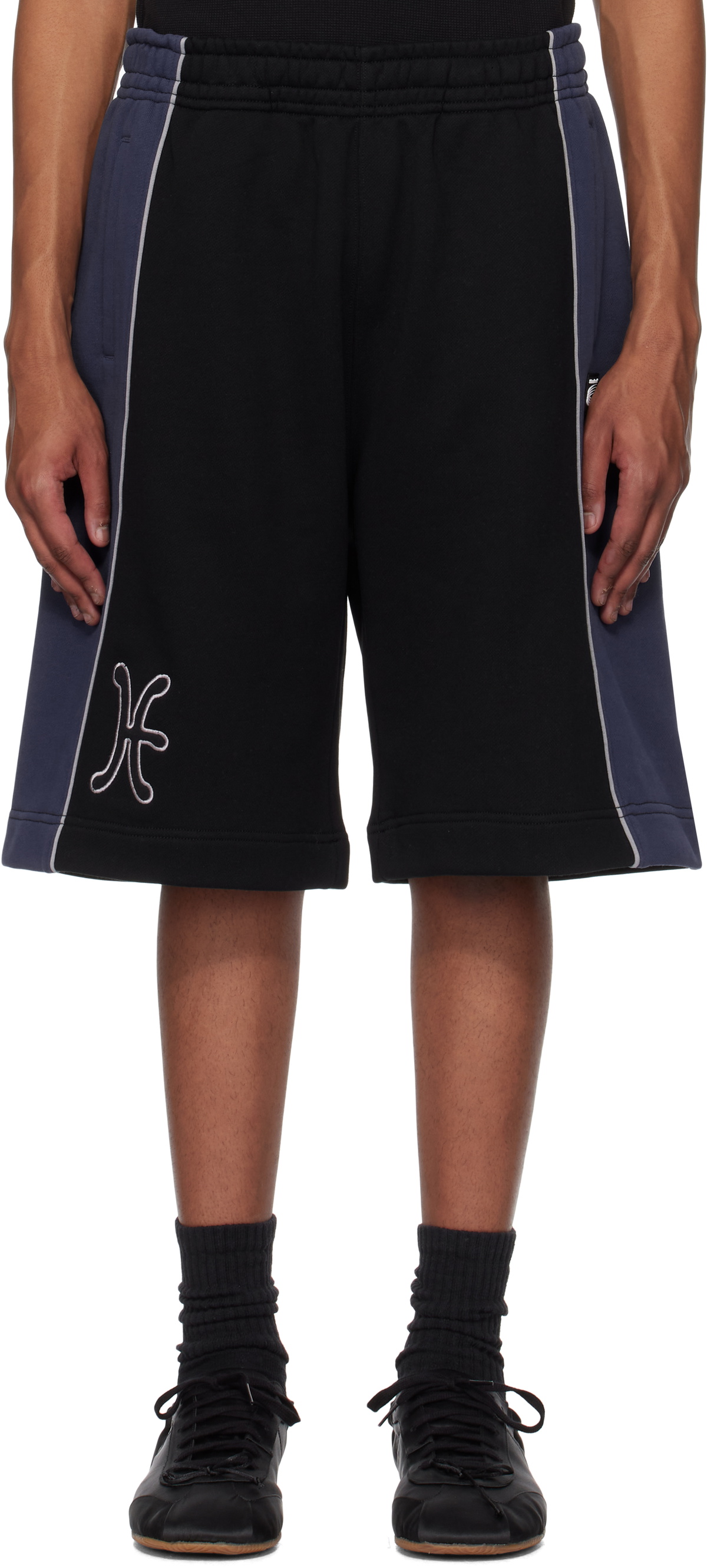 Kijun Black & Blue Paneled Shorts