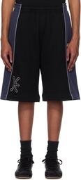 Kijun Black & Blue Paneled Shorts