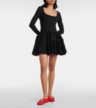Alaïa Leather-trimmed fishnet ballet flats