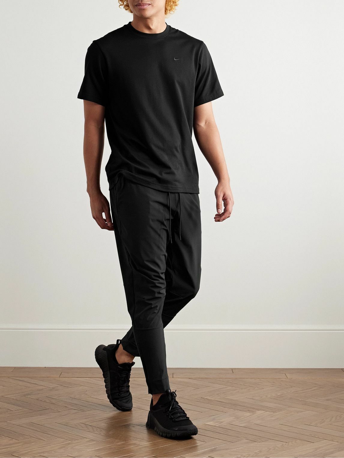 Nike Training - Primary Logo-Embroidered Cotton-Blend Dri-FIT T-Shirt - Black
