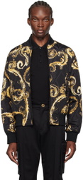 Versace Jeans Couture Black Chromo Couture Reversible Bomber Jacket