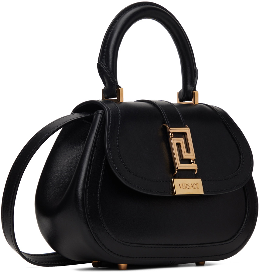 【関税&送料込】Versace Black Leather Small Greca Goddess Sh Greca Goddess Small Hobo Bag Black,Gold | VERSACE US