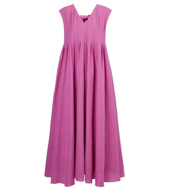 Photo: 'S Max Mara Piega ramie and cotton pleated maxi dress
