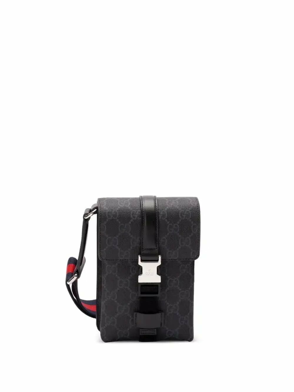 24PF new/GUCCI GGミニレザークロスボディバッグ Bag Black GG jumbo mini bag in black leather | GUCCI® US