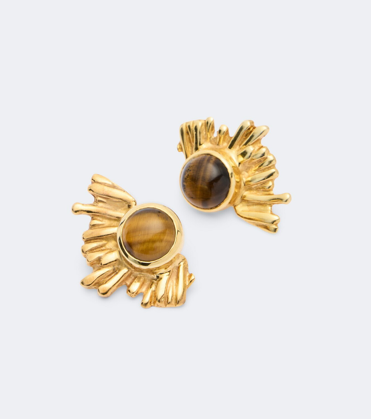 Ysso Crescent Sun 24kt gold-plated earrings