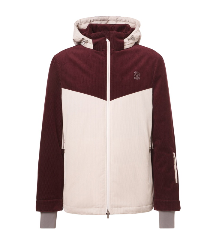 Photo: Brunello Cucinelli Hooded cotton corduroy ski jacket