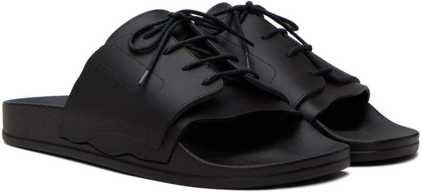 Maison Margiela Black Lace-Up Slides Maison Margiela