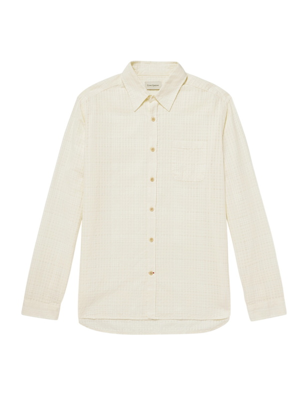 Photo: Oliver Spencer - Connell Checked Organic Cotton-Seersucker Shirt - Neutrals
