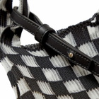LASTFRAME Women's Sheer Ichimatsu Market Bag Mini in Black/Clear
