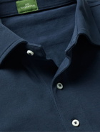 SID MASHBURN - Cotton-Piqué Polo Shirt - Blue