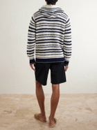 Orlebar Brown - Kirk Striped Organic Cotton Hoodie - Black
