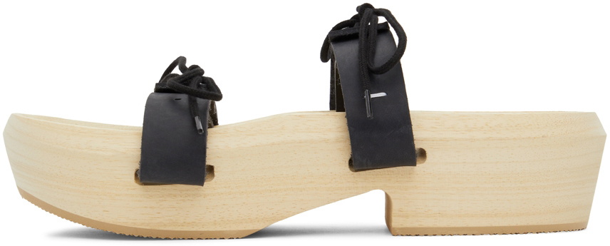 Maison Margiela Black Leather Clog Sandals