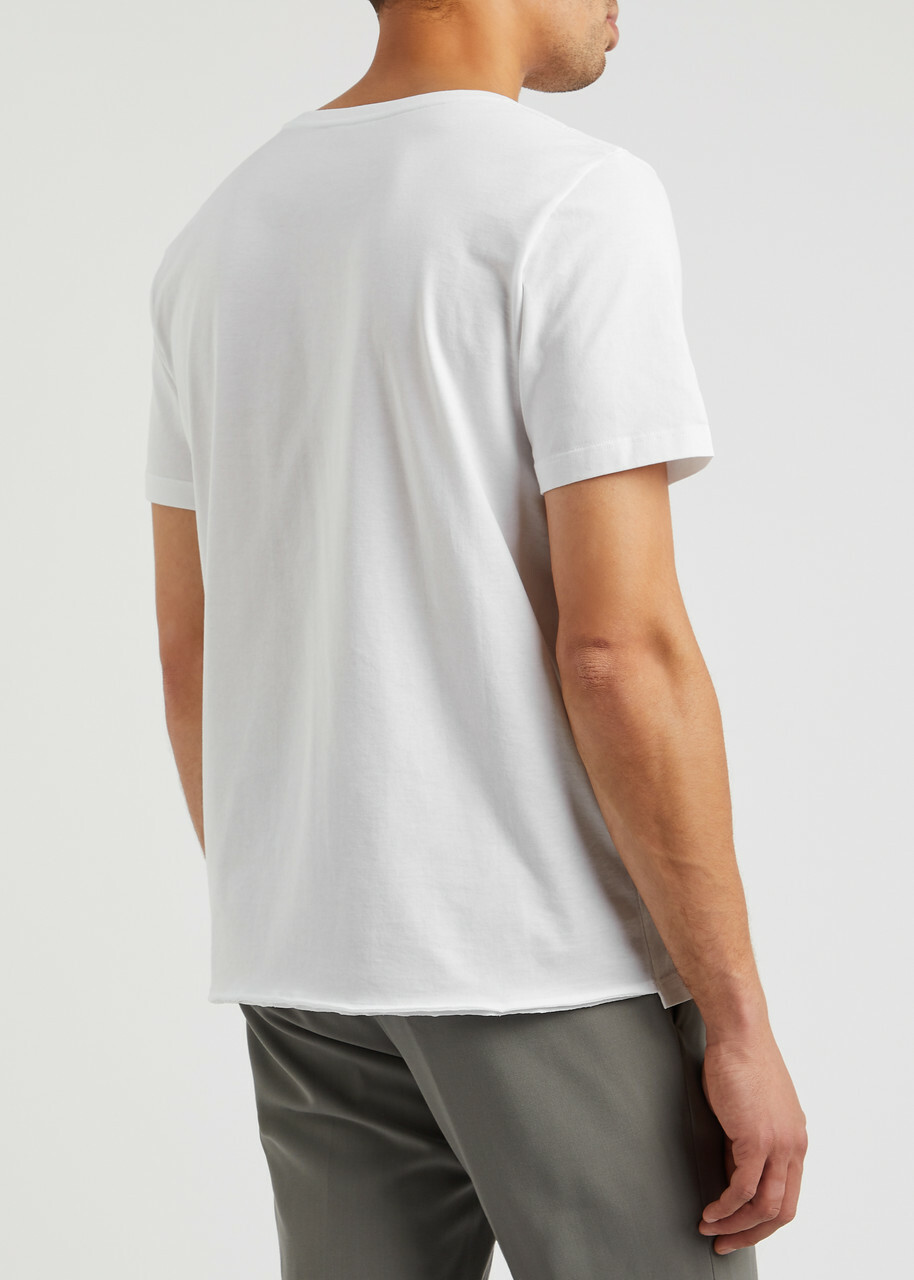 Saint Laurent Logo-print Cotton T-shirt White Saint Laurent