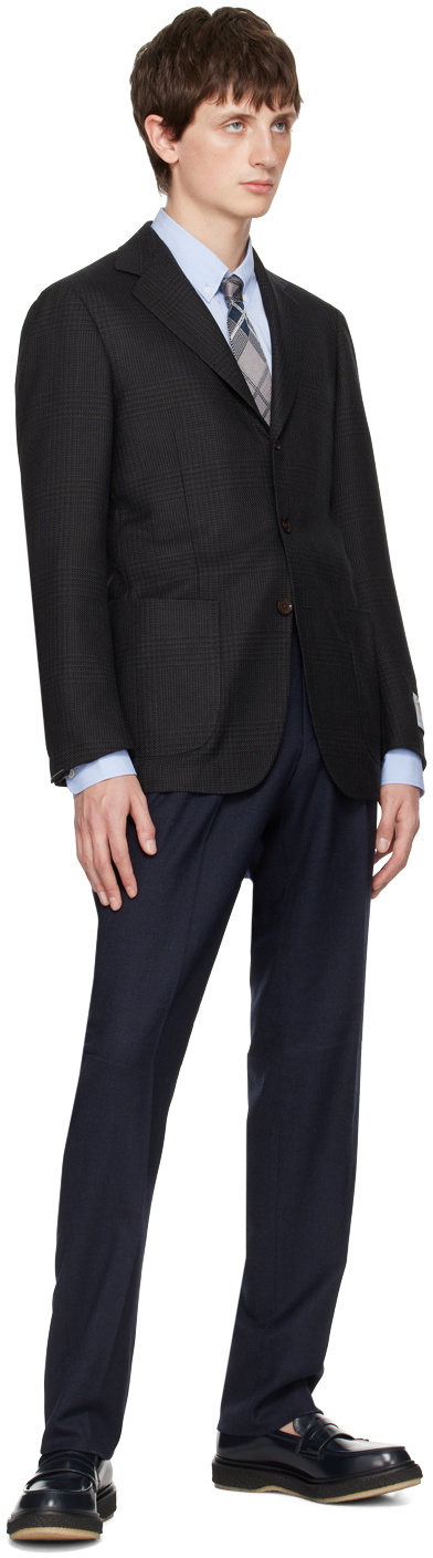 Ring Jacket Navy & Khaki Prince of Wales Blazer