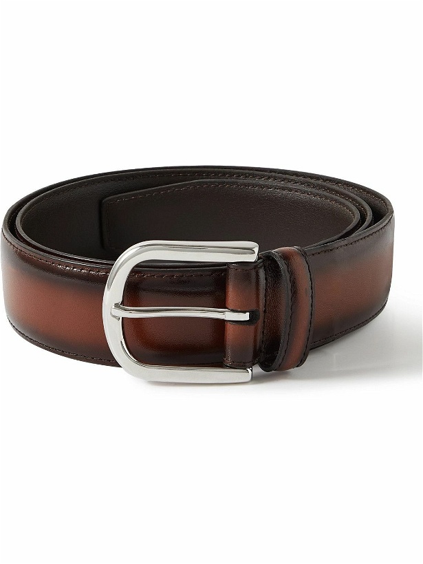 Photo: Anderson's - 4cm Burnished-Leather Belt - Brown