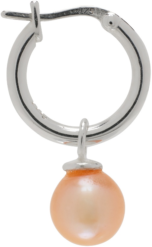 Photo: Hatton Labs SSENSE Exclusive Silver & Pink Pearl Hoop Single Earring