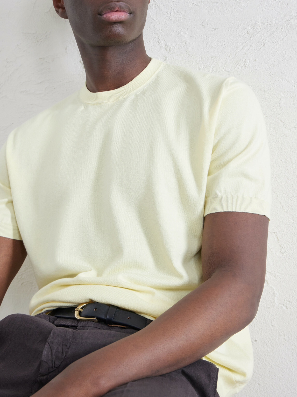Boglioli - Garment-Dyed Ribbed-Knit Cotton-Jersey T-Shirt - Yellow
