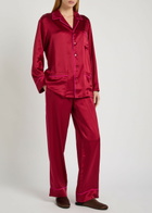 Olivia Von Halle Yves Silk Pyjama set Red