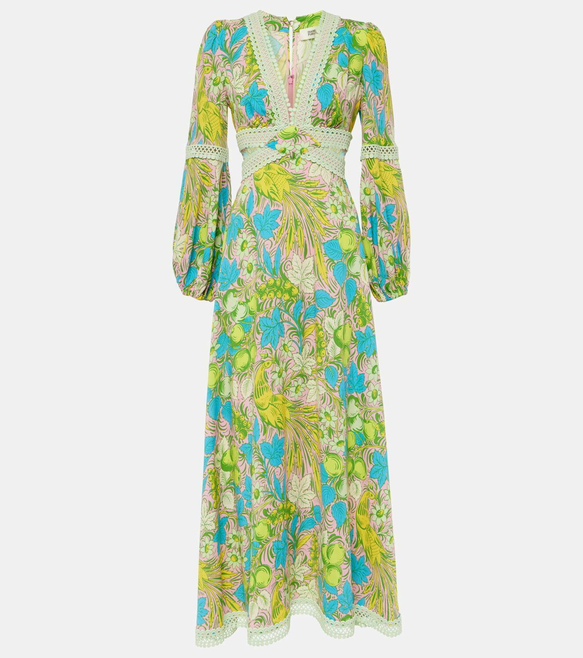 Sydney printed silk-blend maxi dress in multicoloured - Diane Von