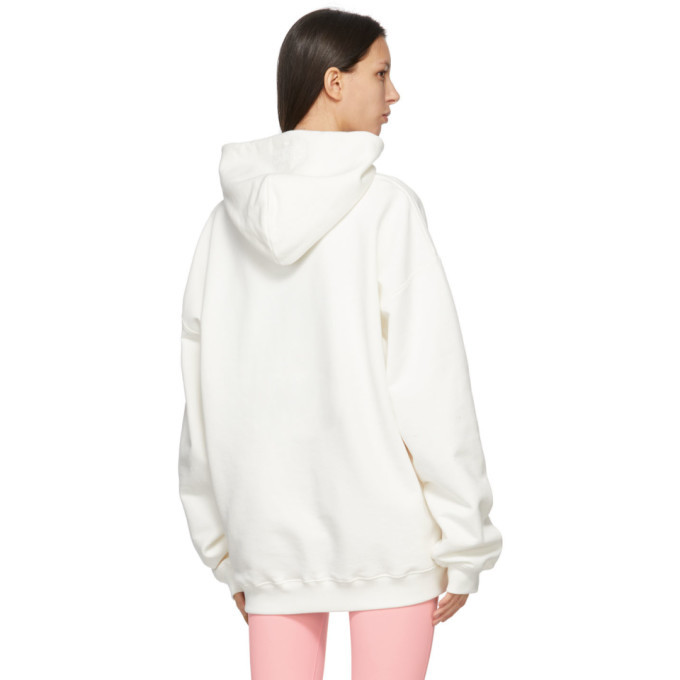VETEMENTS White Limited Edition Big Logo Hoodie Vetements