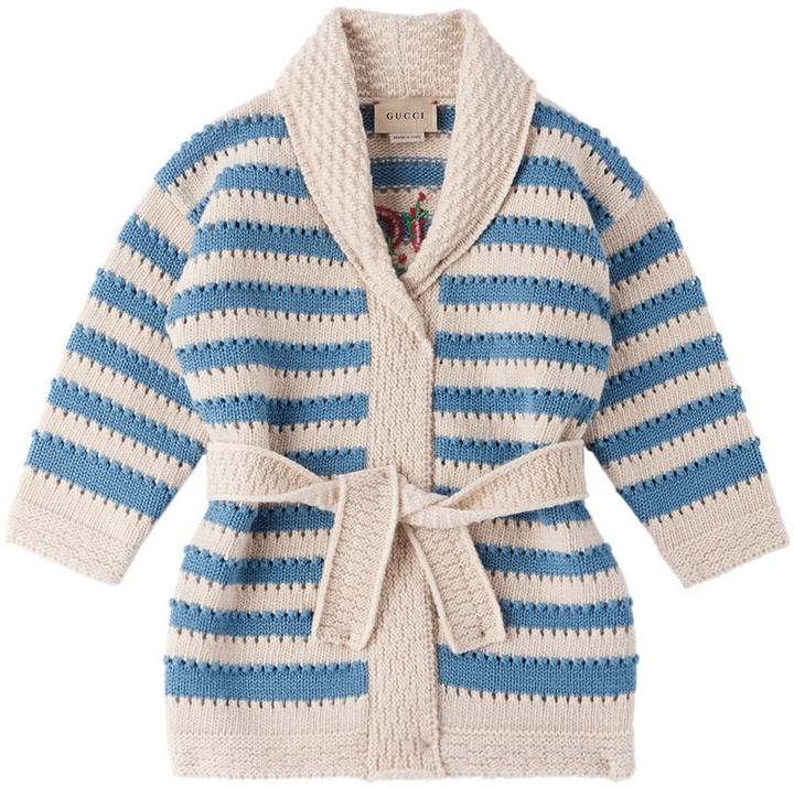 Photo: Gucci Baby Beige & Blue Striped Cardigan