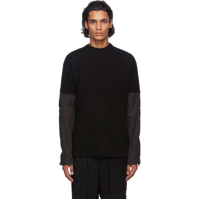 Photo: The Viridi-anne Black Wool Zip Sleeve Sweater