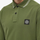 Stone Island Men's Long Sleeve Patch Polo Shirt in Olive