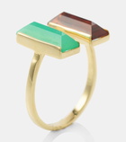 Aliita Bi Maxi 9kt gold ring with chrysoprase and citrine