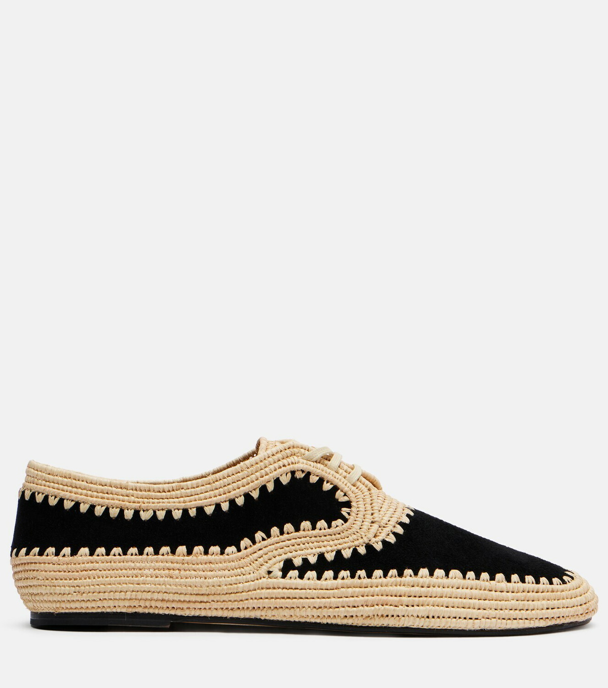 Gabriela Hearst Strength raffia and suede Derby shoes