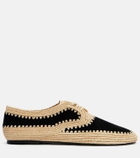 Gabriela Hearst Strength raffia and suede Derby shoes