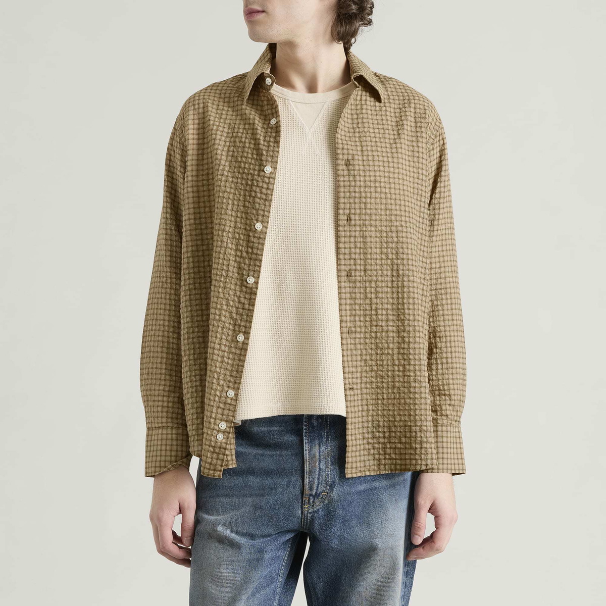 Carter Young Men's Business Check Shirt in Cedar Check