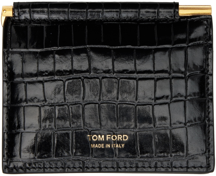 Photo: TOM FORD Black Croc Classic Card Holder
