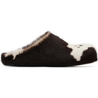 Marni White & Brown Fussbett Sabot Slip-on Loafers