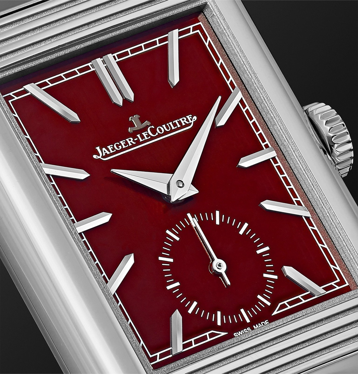 Jaeger-LeCoultre - Reverso Tribute Small Seconds Hand-Wound 27.4mm Stainless Steel and Leather Watch - Burgundy