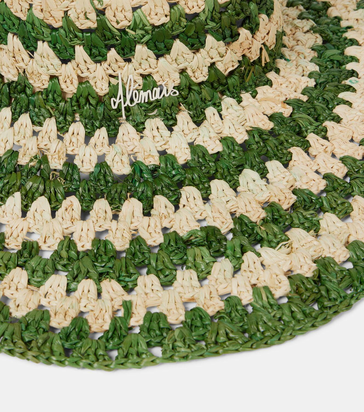 Alémais Poppy striped crochet raffia sun hat