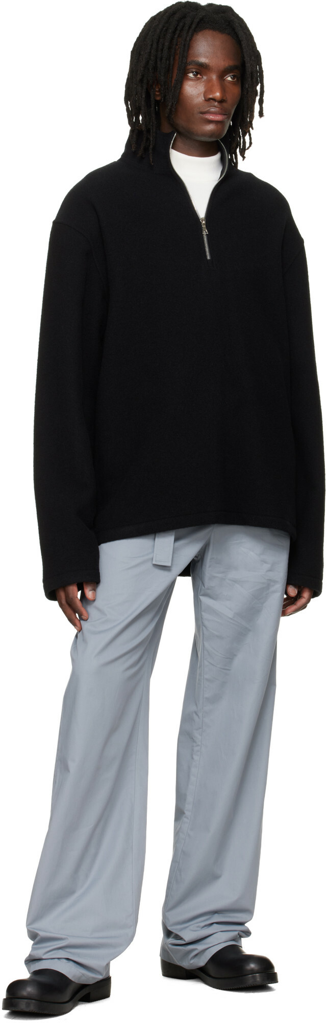 Rier Black Fleece Athletic Sweater