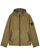 Stone Island Hooded Crinkled Shell Jacket Green