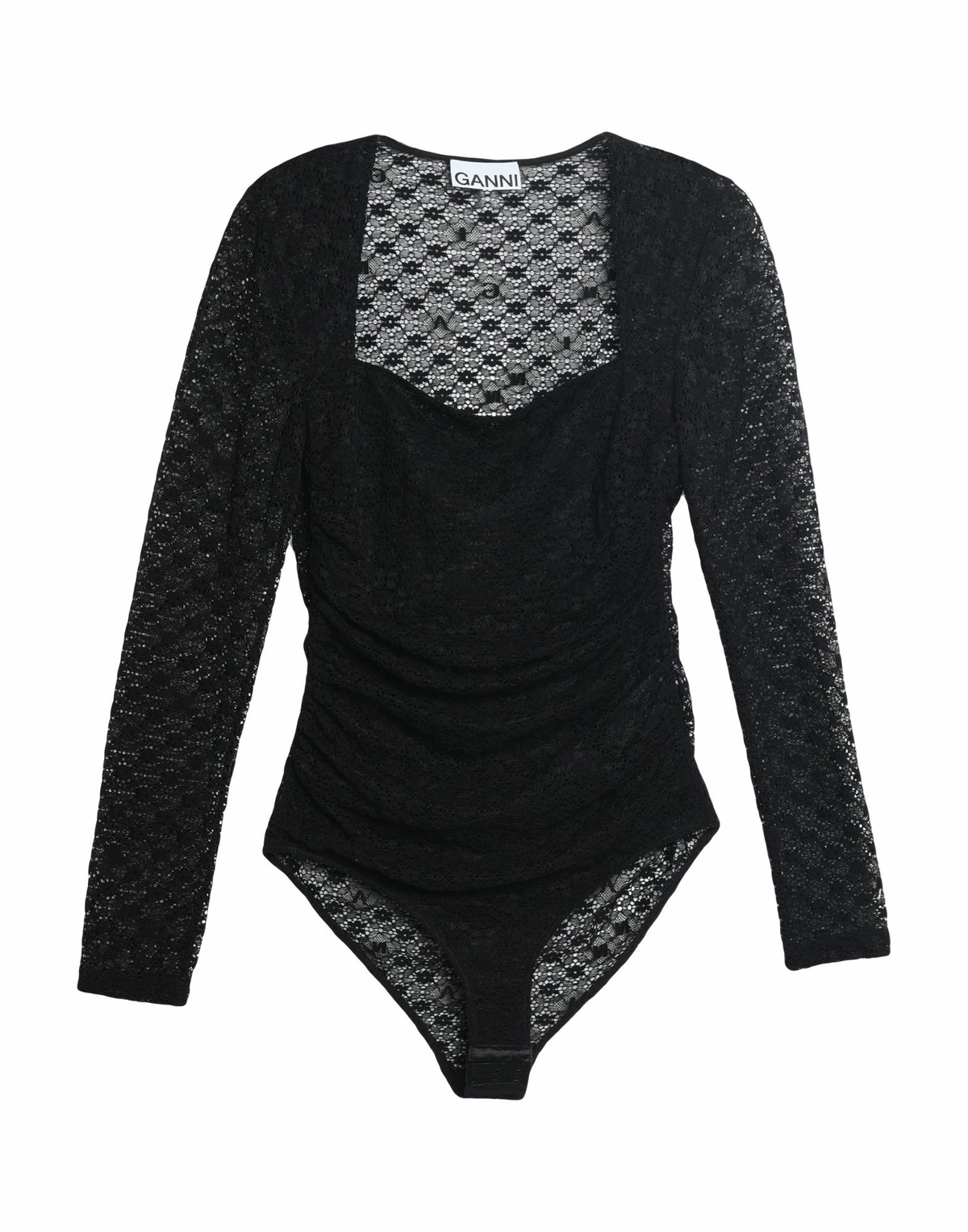 Ganni Womens Bodysuit in Black