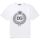 Dolce & Gabbana - Logo-Print Cotton-Jersey T-Shirt - Men - White