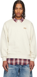 AAPE by A Bathing Ape Beige 'AAPENOW' Moonface Crew Neck Sweatshirt