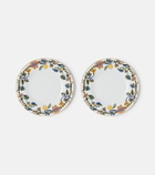 La DoubleJ Borboni White set of 2 porcelain dinner plates