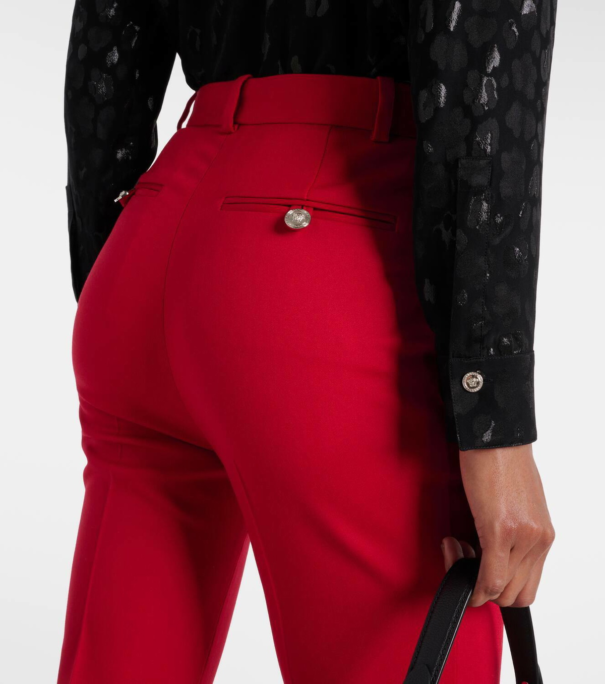 Versace Wool grain de poudre flared pants Versace